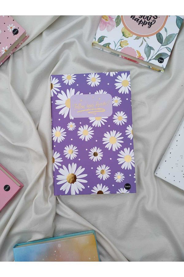 esperidesign-Plain Notebook with Gold Reflection Daisy (13X18 CM) 1