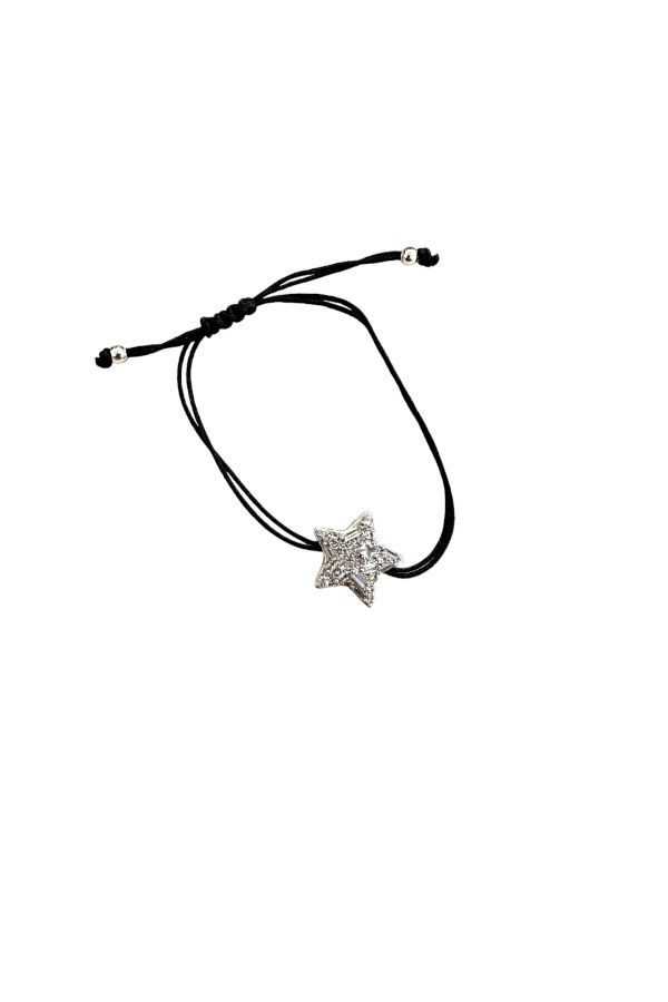 Finery by Nerrs-Black String Star Pattern Broken Baguette Bracelet 1