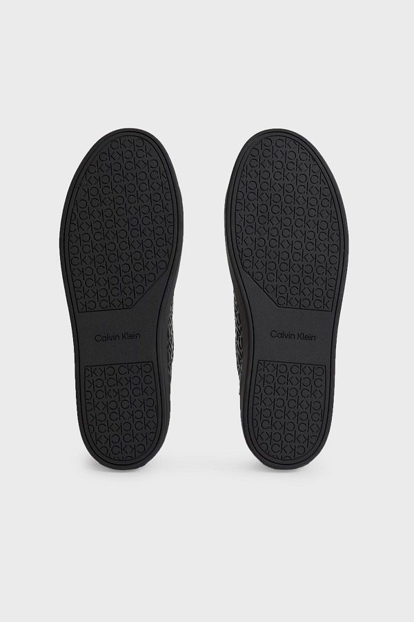Calvin Klein High Top Leather Logo Printed Side Zipper Shoes HM0HM011800GL Men s SHOES Trendyol