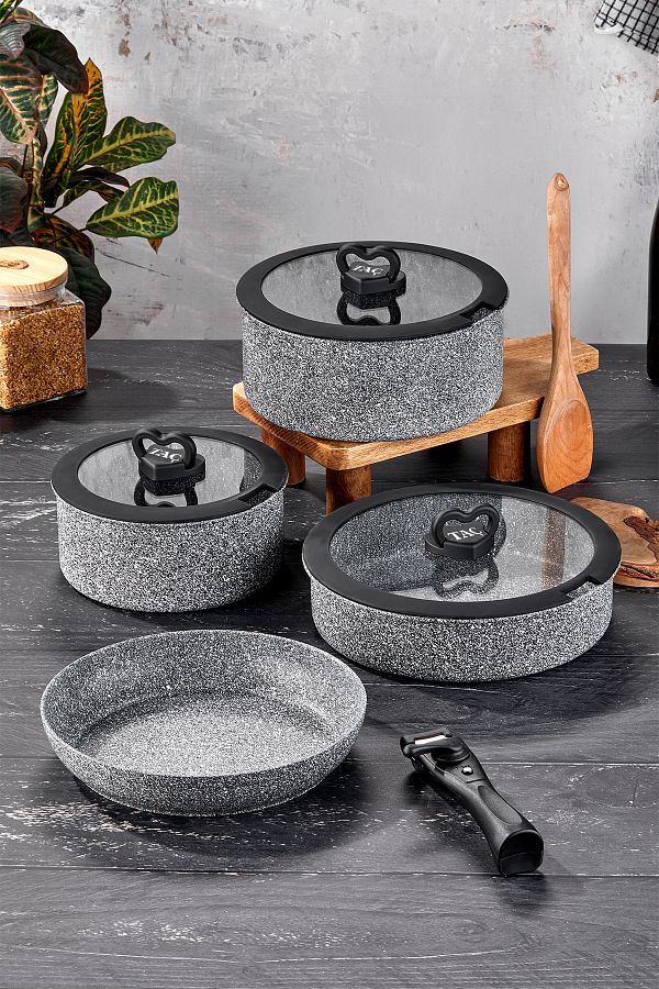 Taç-Easy Connect 8 Piece Cookware Set / Ergonomic Plug-in Removable Handle 1