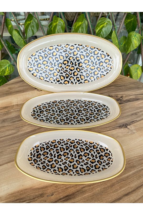 GÜRCÜGLASS-Leopard Pattern Boat Plate 1
