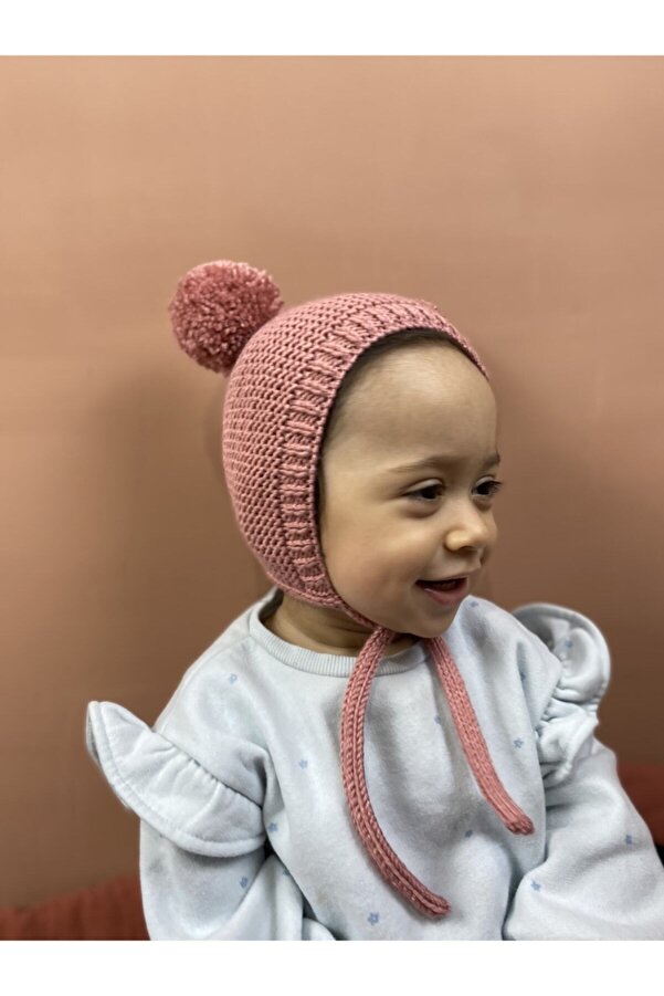 DERY BABY Unısex Ponponlu Bebek Örgü Bone Bere