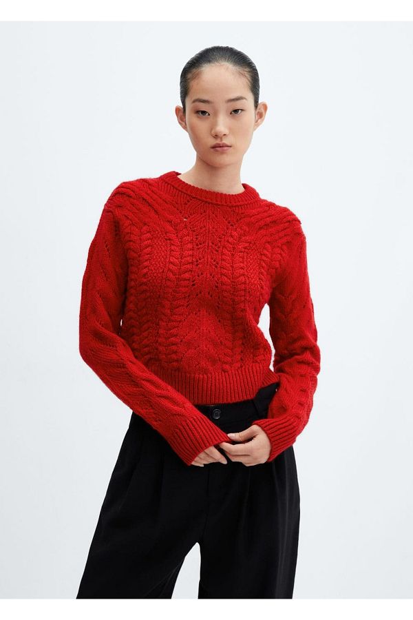 MANGO Openwork Detailed Knitwear Sweater Trendyol