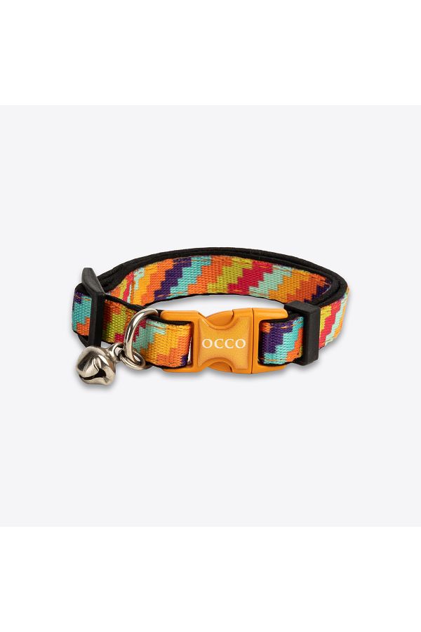 occo Amber Zigzag Anti Allergic Orange Cat Collar with Safety Lock Trendyol