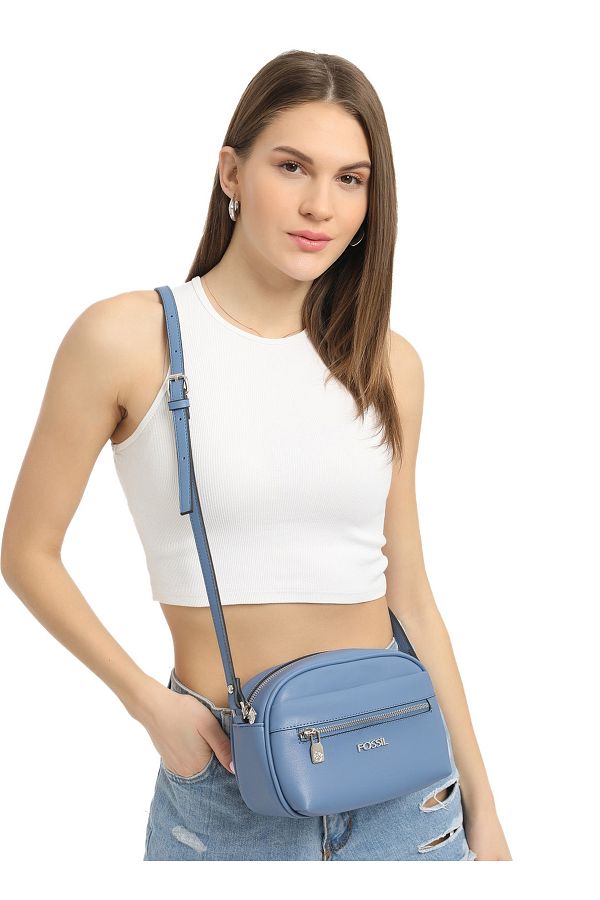 Fossil blue crossbody bag sale