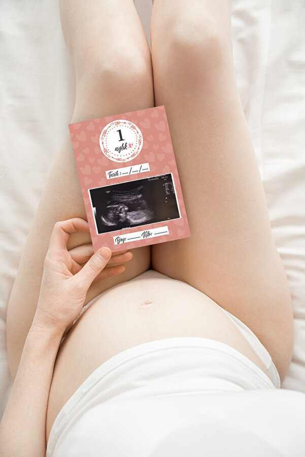 Runrux 9'lu Hamile Anı Kartı - Hamile Fotoğraf Çekim Seti - Pregnancy Milestone Cards