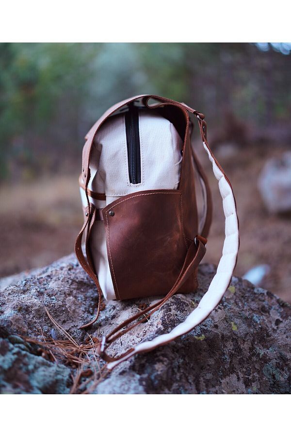 Ancient Leather Craft Backpack 100 Genuine Leather Canvas Bag Outdoor Camping Mountaineering Hunting Daily Sports Bag Trendyol