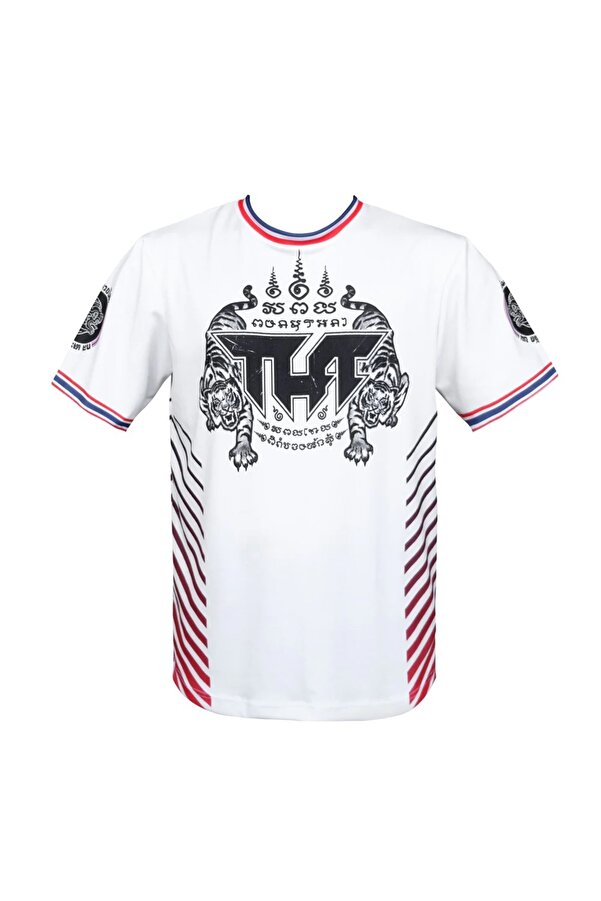 TUFF-Muay Thai Shirt True Power White Twin Tigers 1