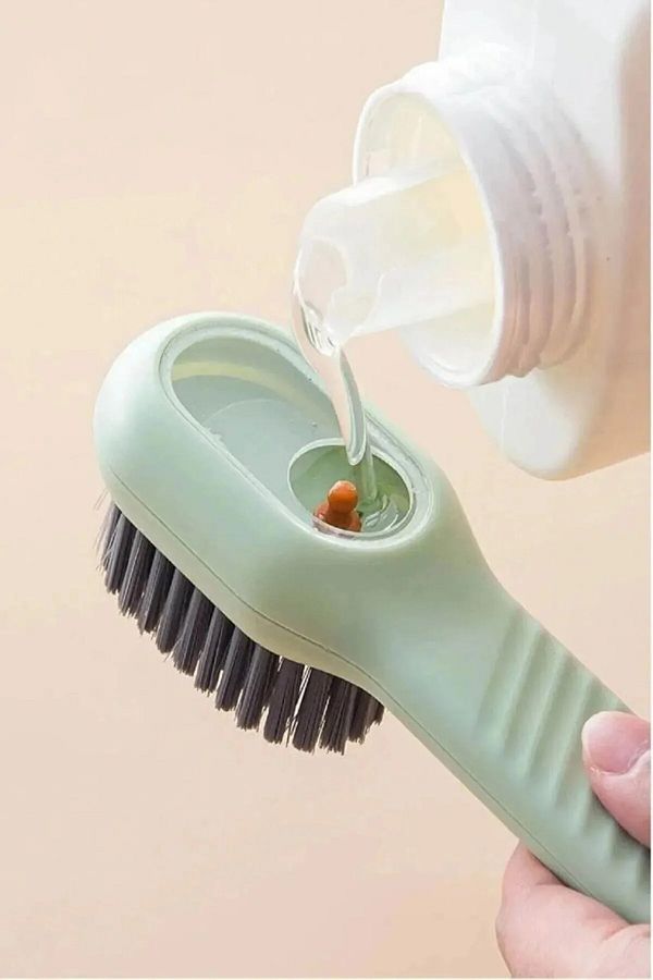 AKCAKESE-Practical Hand Cleaning Brush with Multi-Purpose Detergent Container | Shoe Boot Cleaning Washing Brush 1