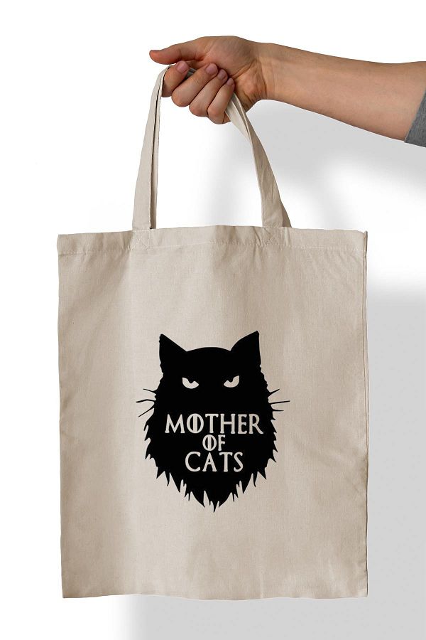 remonz-Mother of Cats Printed 100% Cotton 35x38 cm υφασμάτινη τσάντα 1