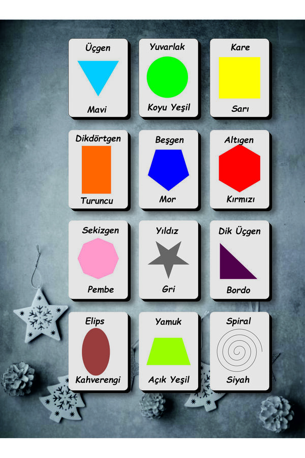 Sipylum Ahşap Zeka Kartları Eşleştirme Oyunu Ahşap PuzzleOyuncak (Şekiller ve Renkler)