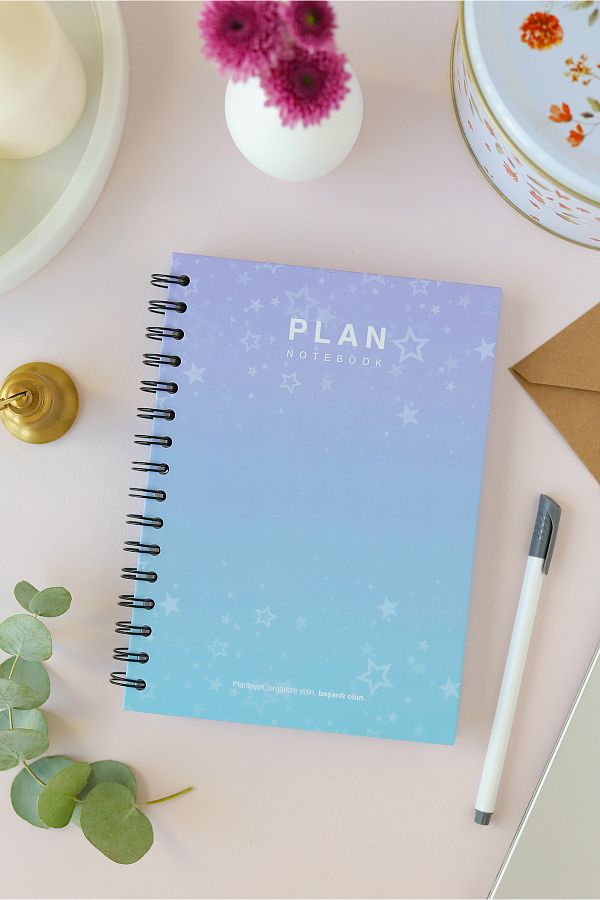Deep Notebook-Timeless Planner Agenda A5 Spiraled Color Transition Stars Colorful Design 1
