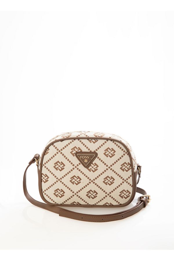 Fossil Tan Women s 22x16x9 cm Canvas Crossbody Bag 05FM24Y1010 Trendyol