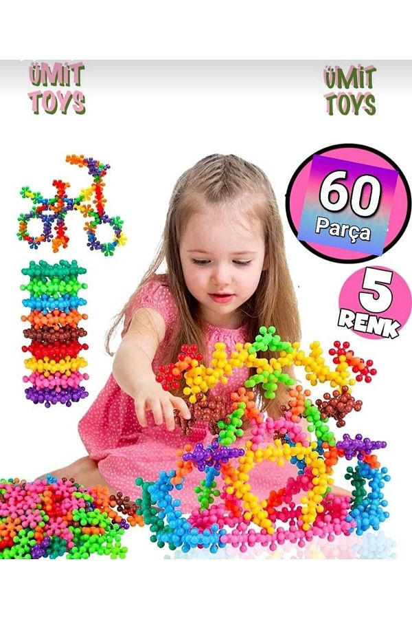 ümit toys-Snowflake Molecule Building Blocks Educational Toy 60 Pieces Building Toys 1