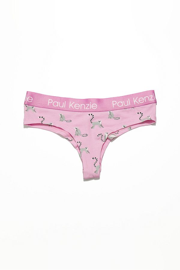 Paul Kenzie-Gemusterte Damen Cheeky Panties – Öko-Charaktere – Lemur 1