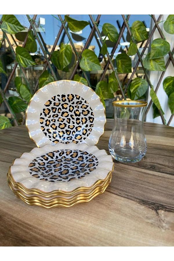 Berka-Leopard Pattern Curved Tea Set 12 Pieces 1