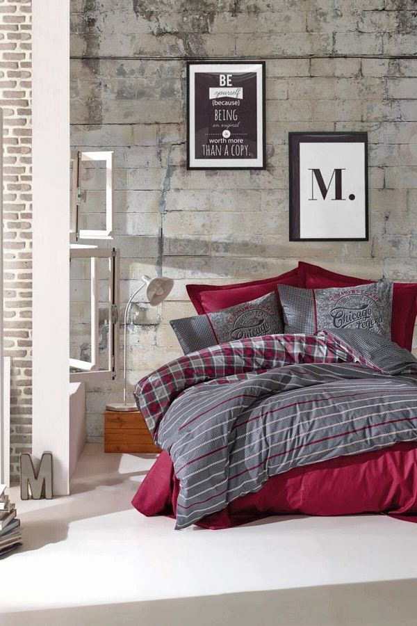 Cotton Box-Σετ Παπλωματοθήκη Claret Red Μονό 1