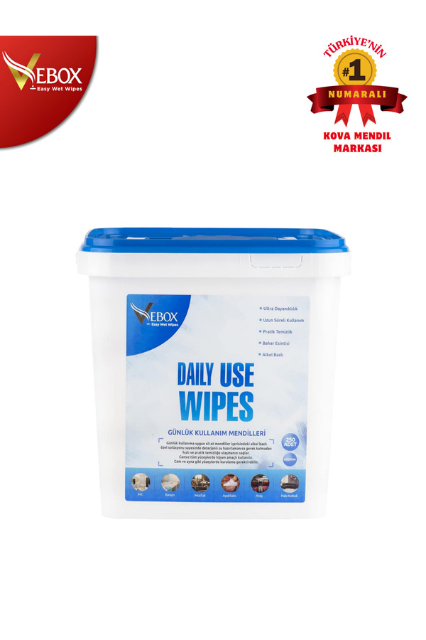 VEBOX Daily Use Wipes Günlük Kulanım Kova Islak Mendil 250 Adet