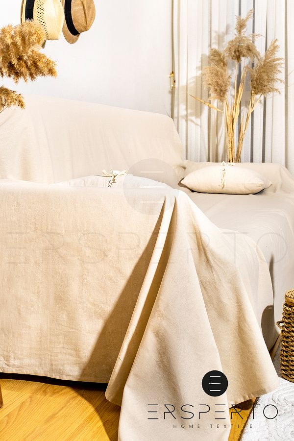 Ersperto-Natural Linen Sofa Cover 180X120 cm 1