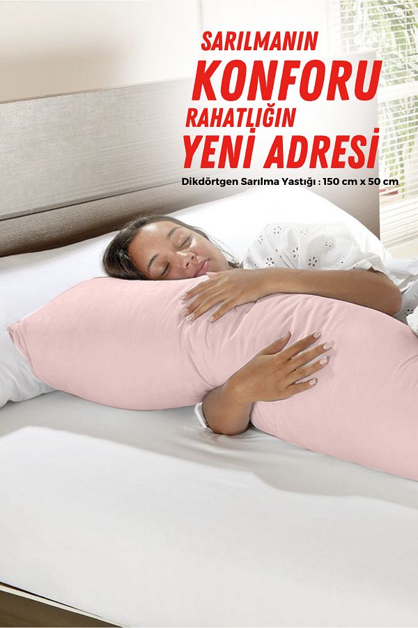 XPERMATE Hugging Pillow Sleeping Pillow Leg Pillow Rectangular 150x50 Cm Pink Trendyol
