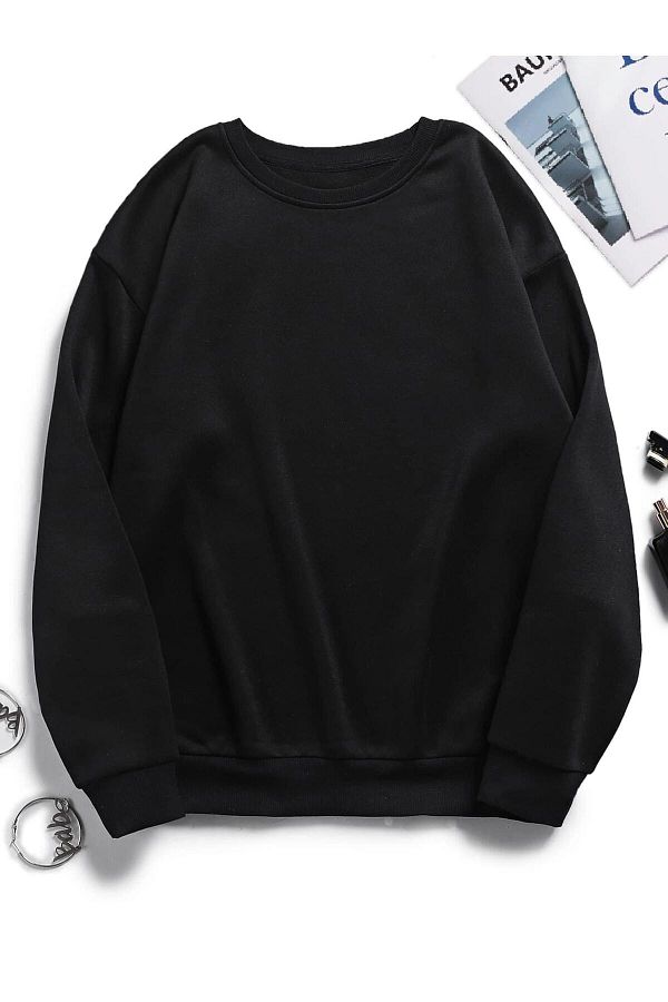 Thick black sweatshirt sale