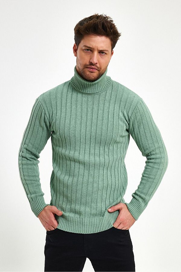 Minharir Men s Turtleneck Sweater Mint Green Trendyol