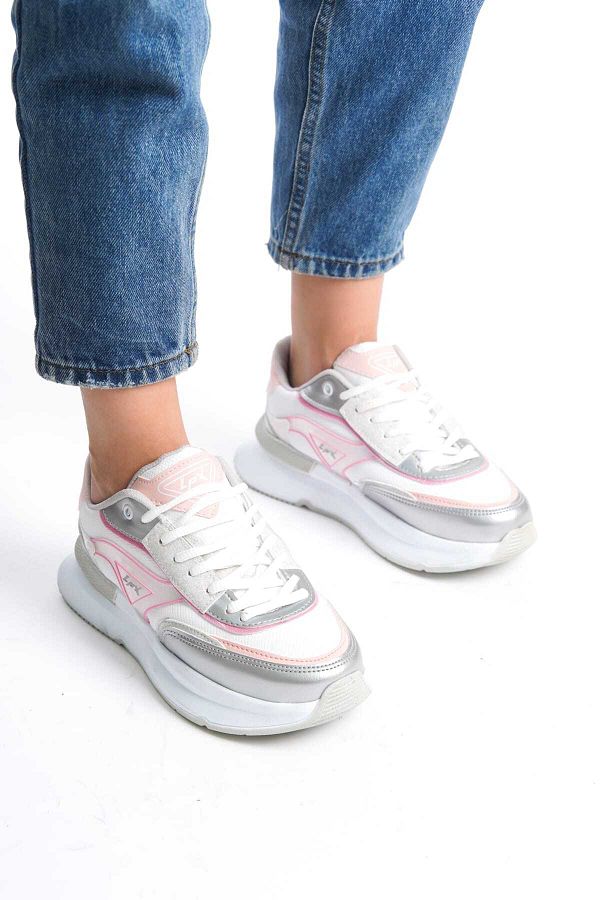 Weynes-Pink Women's Triangle Detailed Orthopedic Casual Shoes Wsb0632 1