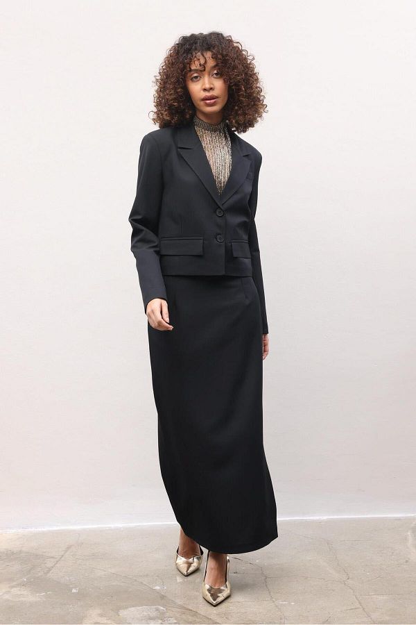 Lijuri Black Long Skirt Short Jacket Suit 9648 08 Trendyol