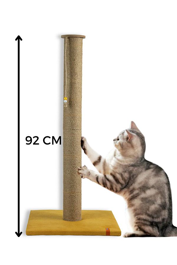 PUGALO-90 Cm Large Cat Scratching Board Long Scratching Board with Catnip Yellow 1