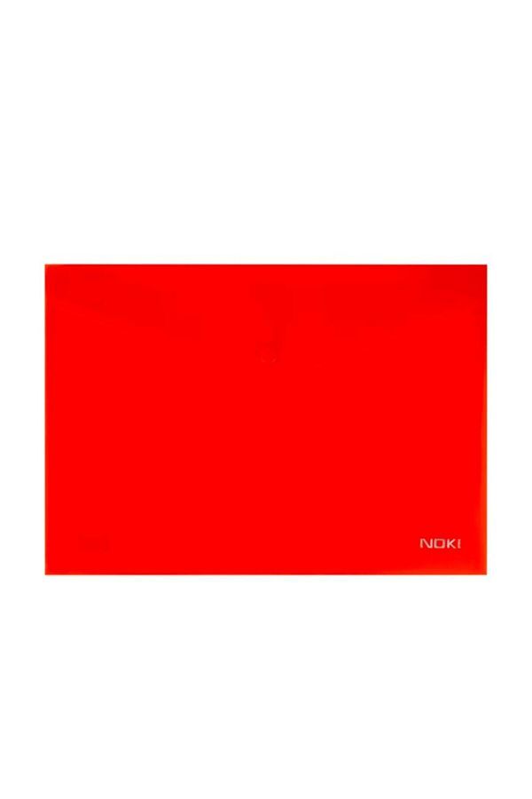 Noki-A4 Snap Fastener File Document Envelope Red 3101 (Pack of 12) 1