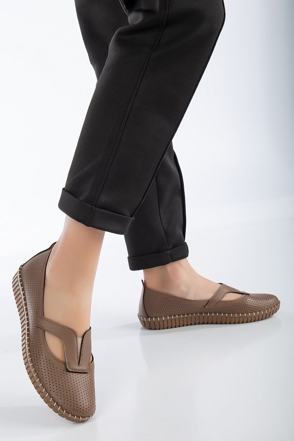 Bera LEATHER CUSTOM HANDMADE BALLET FLATS Trendyol