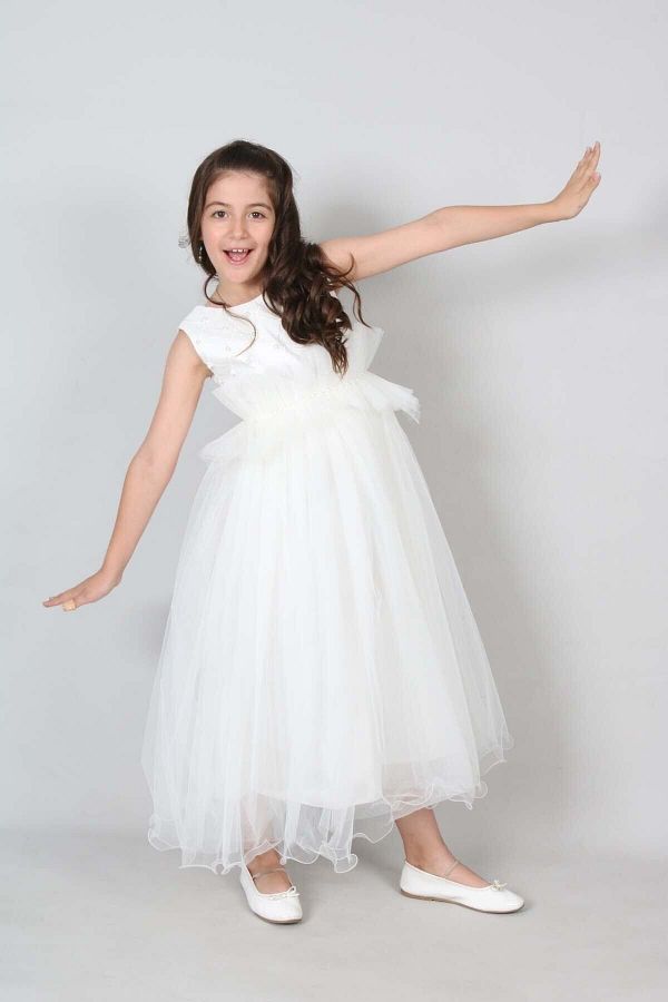 Ecru dress for graduation top