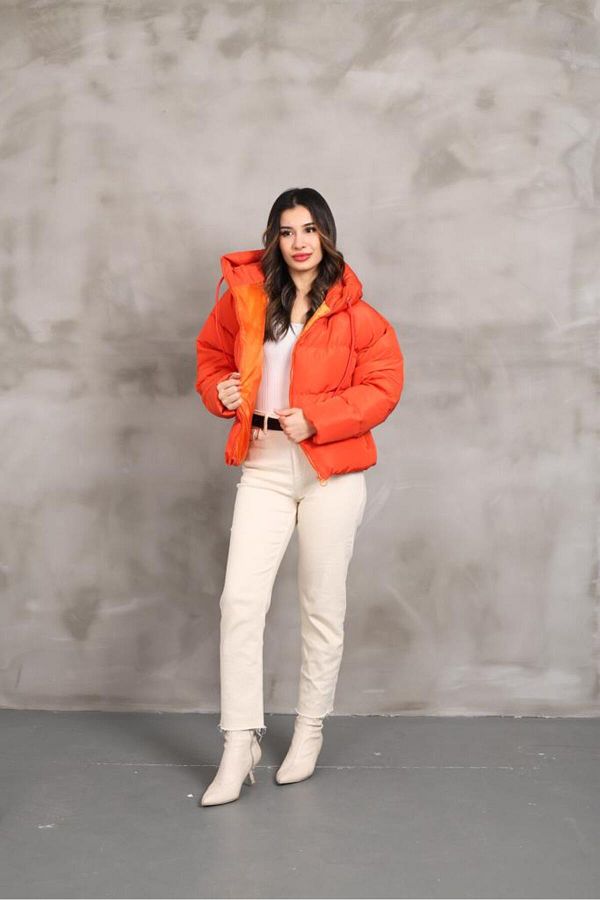 MODAEYLUL Women s COFFEE Puffer Jacket Stylish and Comfortable Trendyol