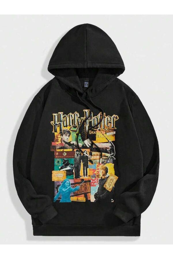 AEMİ Harry Potter Printed Unisex Winter Oversize Cotton Hooded