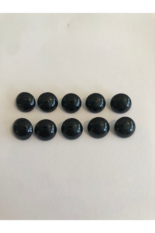 aensia-Shiny Black Ball Button 18 Size Button Bottom Feet Shirt Button - Pack of 10 Buttons 1