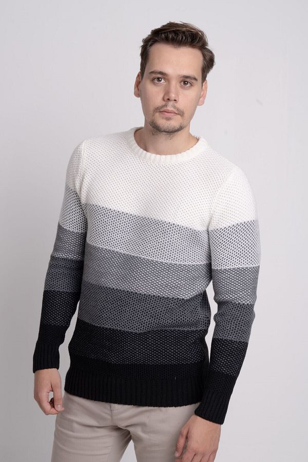 Striped color block sweater shop
