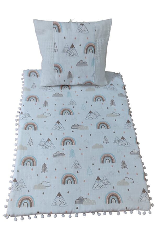 eyma home %100 pamuk bebek anne yani alt açma minderi ve yastığı