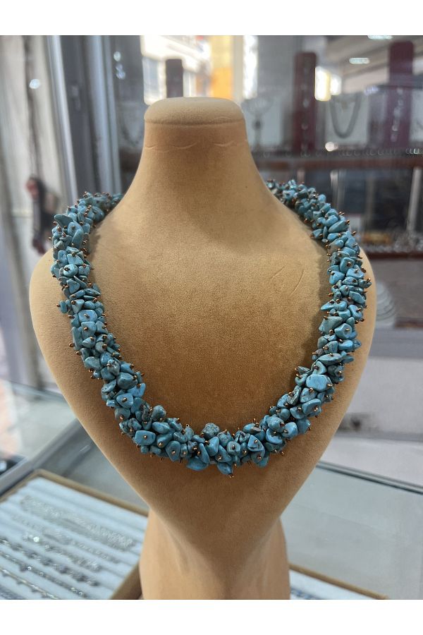 Firuze Gumu Turquoise Stone Wrapped Model Stone Necklace Trendyol