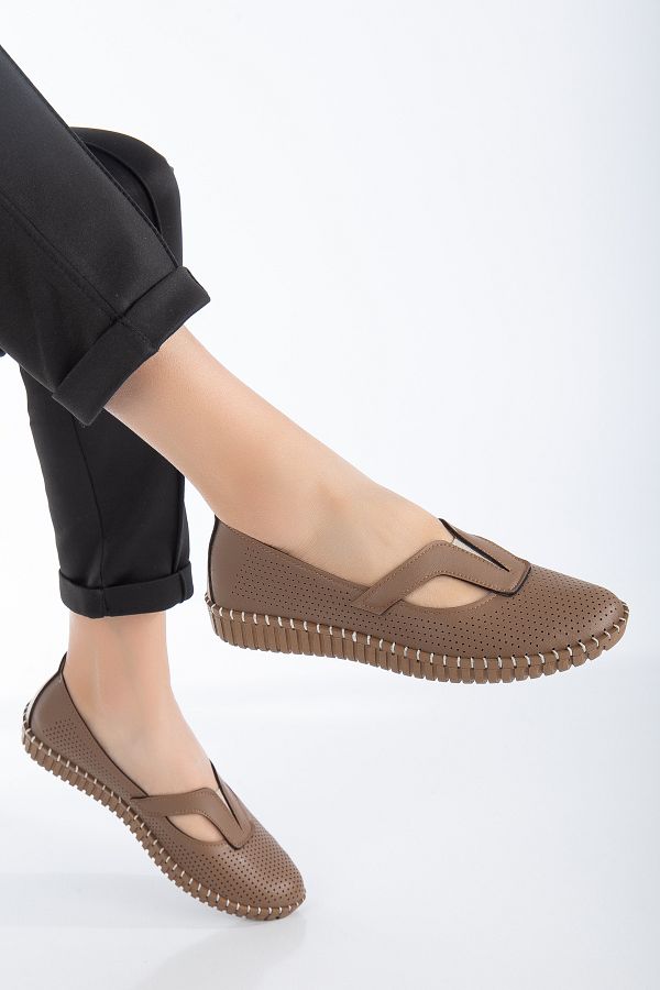 Bera LEATHER CUSTOM HANDMADE BALLET FLATS Trendyol