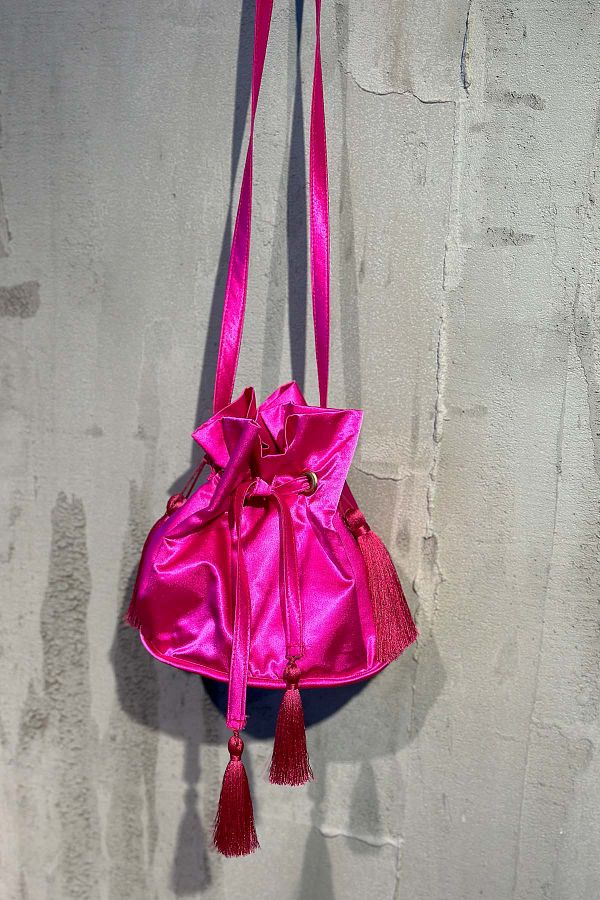 poupee Pink Satin Evening Bag Mini Women s Bag Tasseled Women s Bag Trendyol