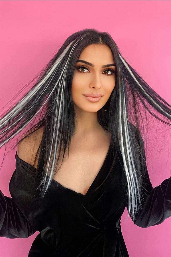 Jelen Aksesuar-Gray Snap-On Hairpiece 50cm Plug-On Hair 1
