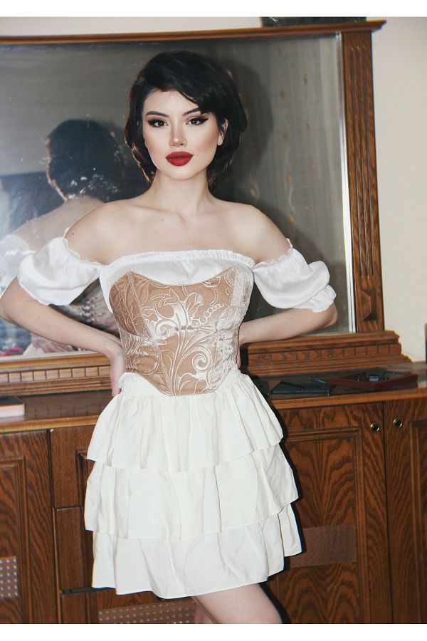 Underwire corset skirt top