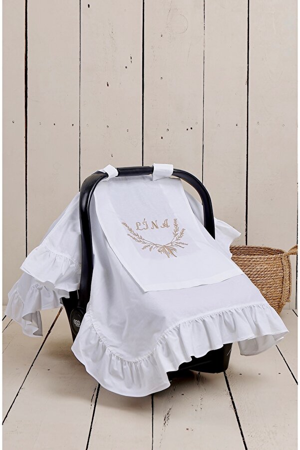 JUNİPERUS Fırfırlı Kişiye Özel Nakışlı Puset Örtüsü