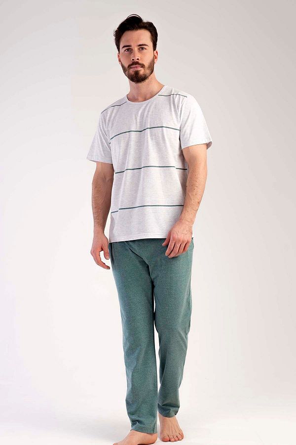 VİENETTA-Men's Short Sleeve Pajama Set
,212568 1
