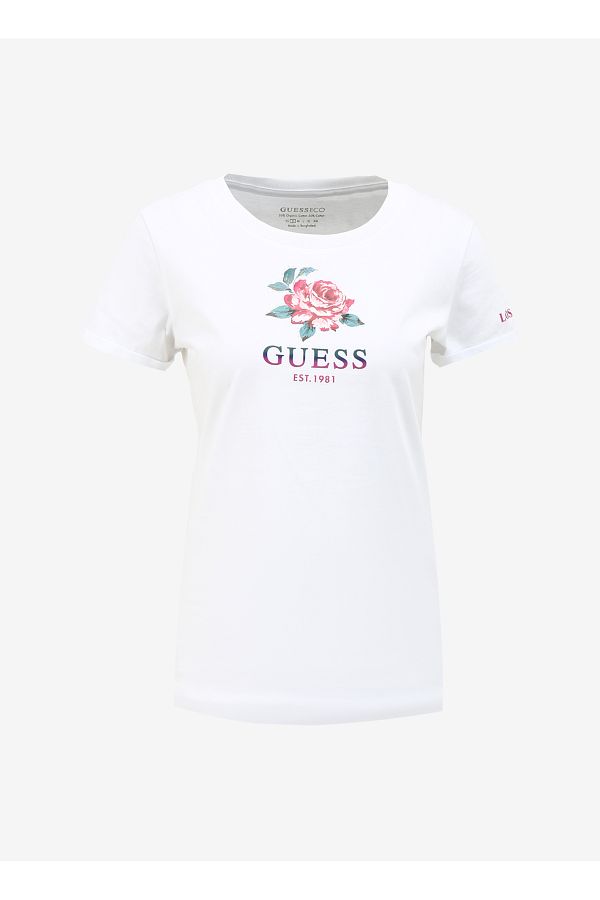 Guess white crew neck cheap