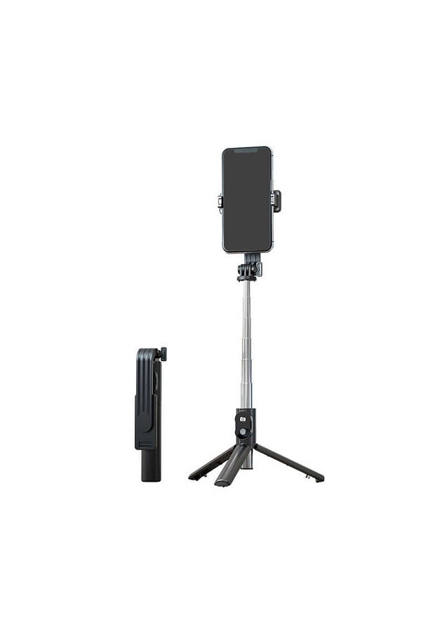 Canpay-Black Foldable Wireless Selfie Stick (built-in Remote Control+foldable+quality+360°rotating Head) 1