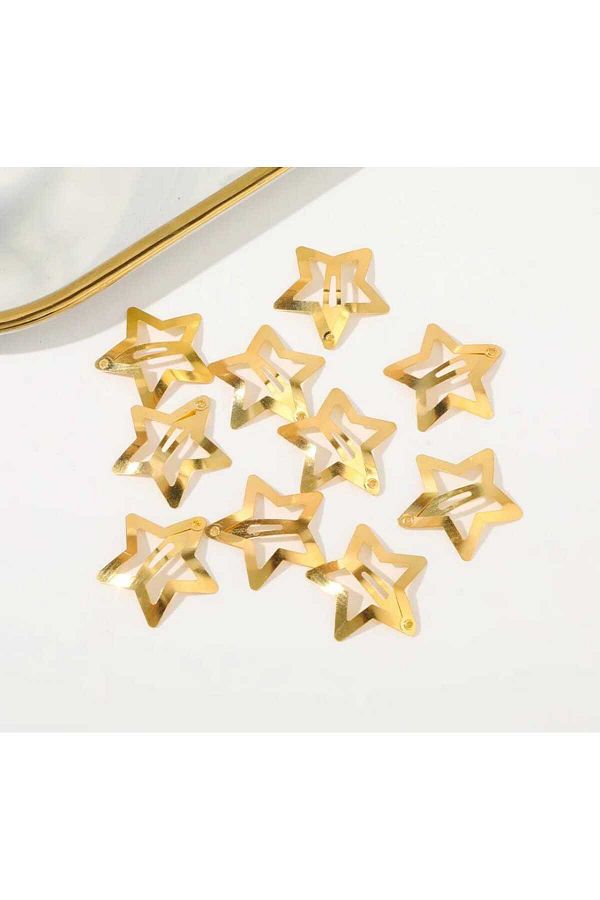 MİNAHOBİ-Set catarame placate cu nichel cu stea de 5 - 3 cm 1