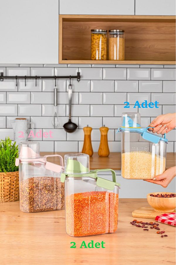 AHİR TİCARET-New Generation Multifunctional Storage Container 1800 ml 6 Pieces 1