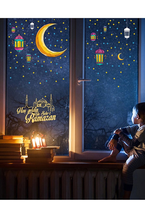 AlyMarkt Ramazan Ayı Temalı Hoşgeldin Ya Şehr-i Ramazan - %100 Çift Taraflı Sticker 30x120