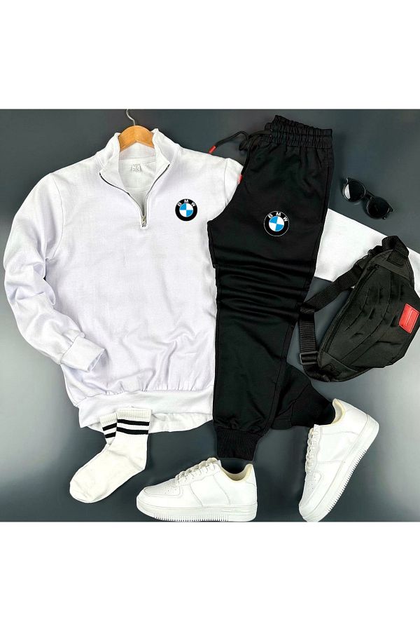optimist sa d c the original New Season Bmw Logo Print Half Zipper Sweatshirt Sweatpants Set Combination Trendyol